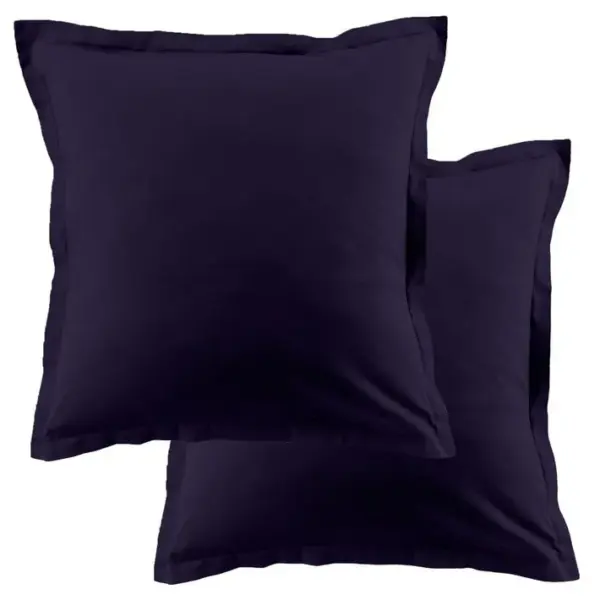 Lot De 2 Taies Doreiller 63x63 Cm Coton 57 Fils Bleu Impérial