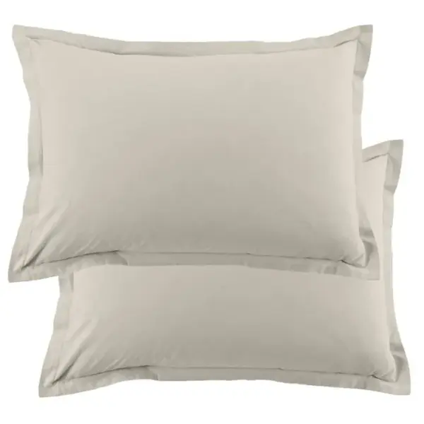 Lot De 2 Taies Doreiller 50x70 Cm Coton 57 Fils Ivoire