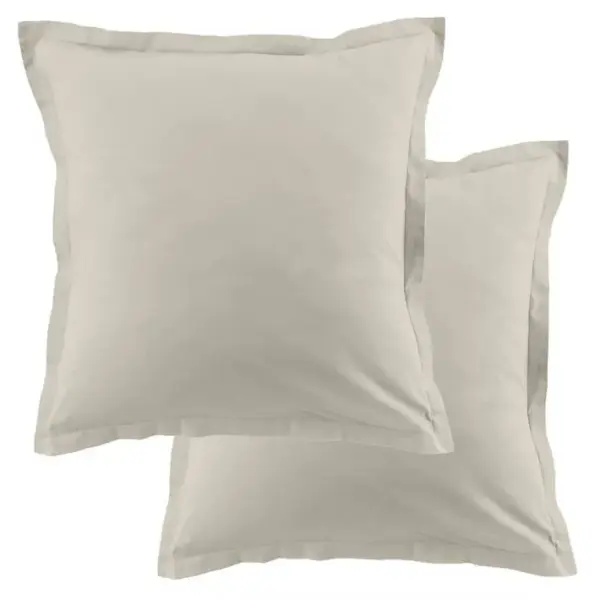 Lot De 2 Taies Doreiller 63x63 Cm Coton 57 Fils Ivoire