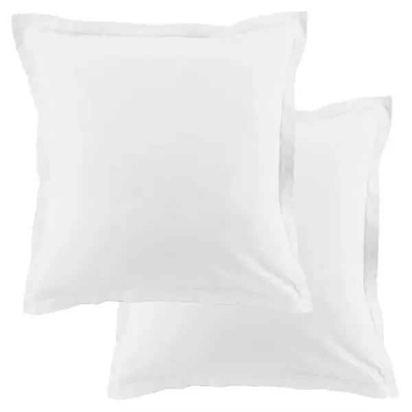 Lot De 2 Taies Doreiller 63x63 Cm Coton 57 Fils Blanc