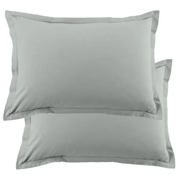 Lot De 2 Taies Doreiller 50x70 Cm Coton 57 Fils Silver