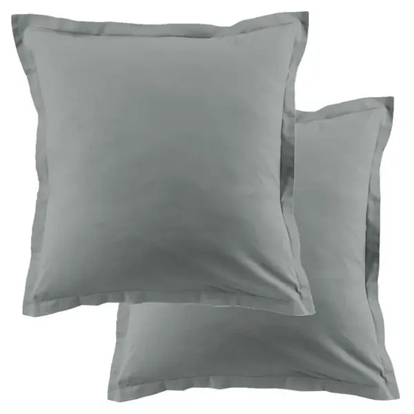 Lot De 2 Taies Doreiller 63x63 Cm Coton 57 Fils Silver