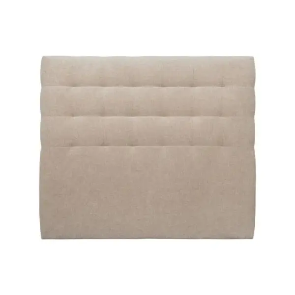 Tete De Lit Capitonnée Tissu Beige Brun L 200 Cm - Ep 10 Cm Rembourré