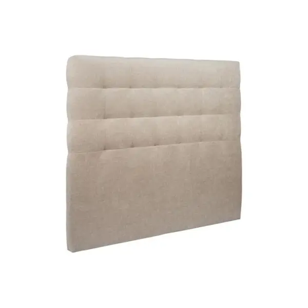 Tete De Lit Capitonnée Tissu Beige Brun L 160 Cm - Ep 10 Cm Rembourré