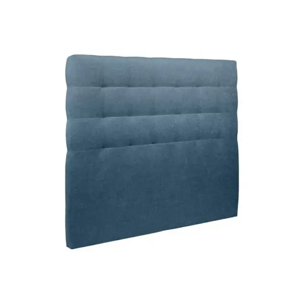 Tete De Lit Capitonnée Tissu Bleu L 180 Cm - Ep 10 Cm Rembourré