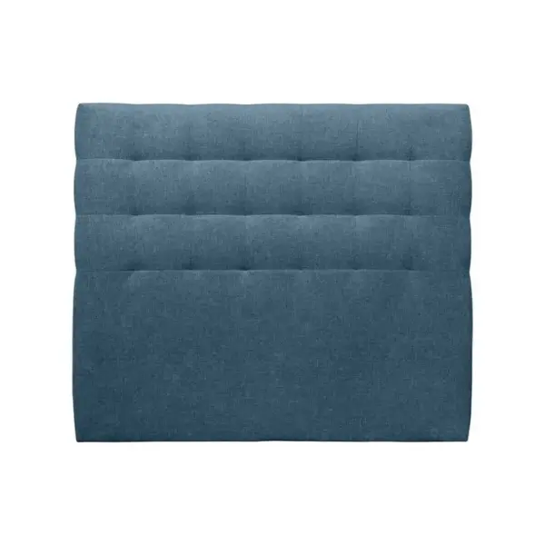 Tete De Lit Capitonnée Tissu Bleu L 150 Cm - Ep 10 Cm Rembourré