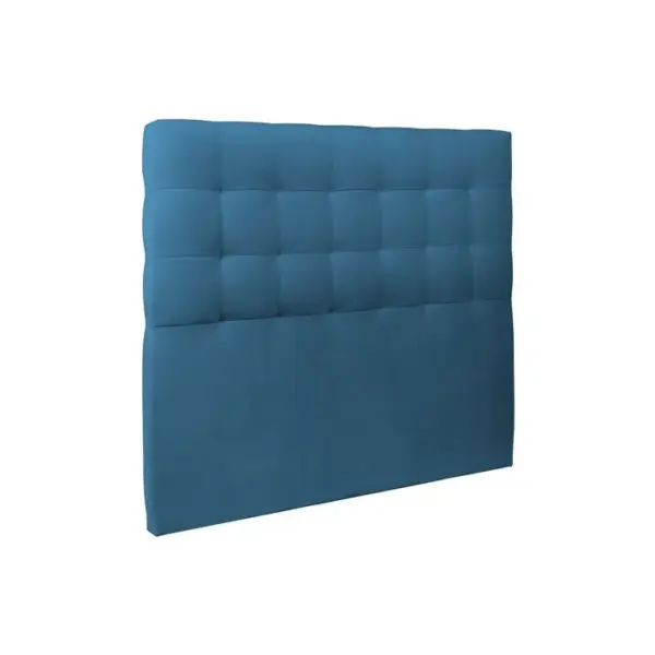 Tete De Lit Capitonnée Velours Bleu L 200 Cm - Ep 10 Cm Rembourré