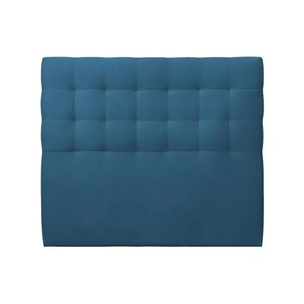 Tete De Lit Capitonnée Velours Bleu L 180 Cm - Ep 10 Cm Rembourré