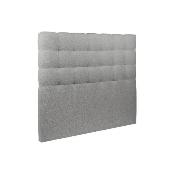 Tete De Lit Capitonnée Bouclette Gris L 160 Cm - Ep 10 Cm Rembourré