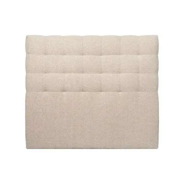 Tete De Lit Capitonnée Bouclette Beige L 160 Cm - Ep 10 Cm Rembourré