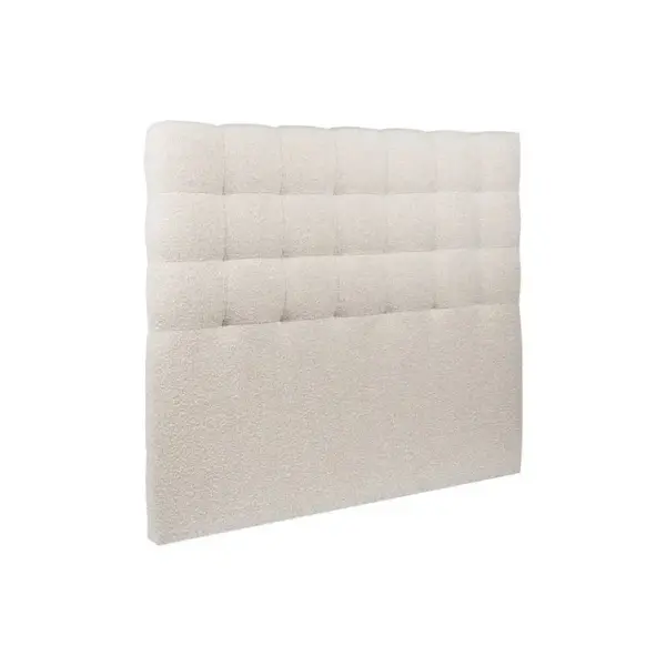 Tete De Lit Capitonnée Bouclette Beige L 150 Cm - Ep 10 Cm Rembourré