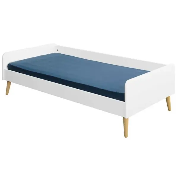 Pack Lit Avec Pieds Et Matelas Harpe Blanc 90x190 Cm