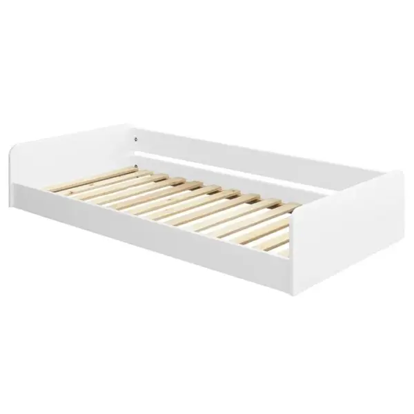 Pack Lit Avec Matelas Harpe Blanc 90x190 Cm