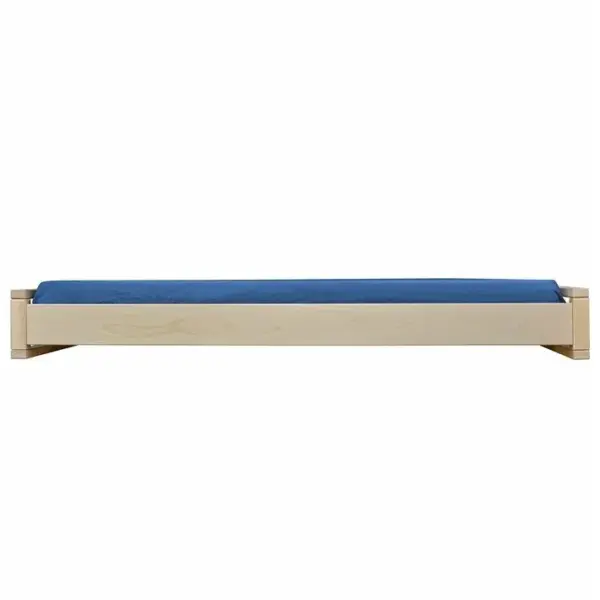 Pack Lit Empilable Avec Matelas Poka Bois 90x190 Cm