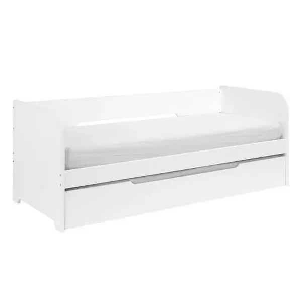 Pack Lit Gigogne Avec 2 Matelas Java Blanc 80x190 Cm