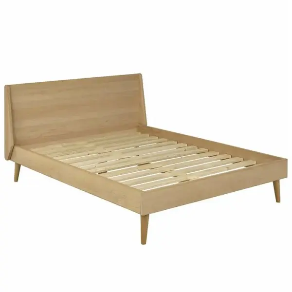 Pack Lit Avec Matelas Melba Bois Naturel 160x200 Cm