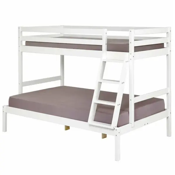 Pack Lit Superposé Avec 2 Matelas Julian Blanc 120x190 Cm