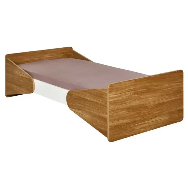 Pack Lit Enfant Avec Matelas Zahia Blanc Et Bois 70x140 Cm