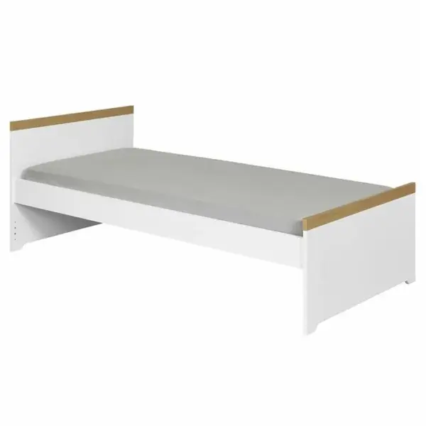 Pack Lit Enfant Avec Matelas Nais Blanc 90x190 Cm