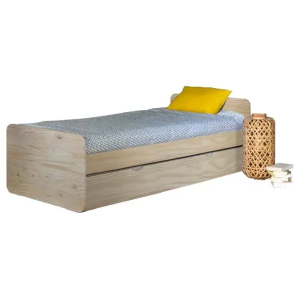 Pack Lit Avec Matelas Lupin Bois 90x190 Cm