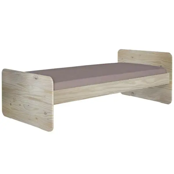 Pack Lit Avec Matelas Lupin Bois 90x190 Cm