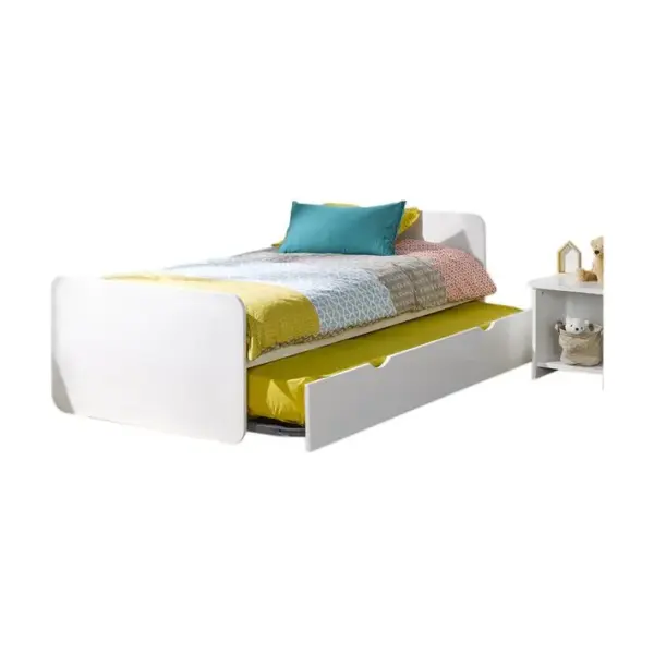 Pack Lit Avec Matelas Lupin Blanc 90x190 Cm