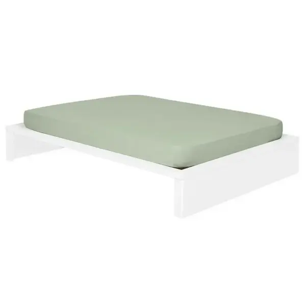 Pack Lit Avec Matelas Mousse Gaston Blanc 160x200 Cm