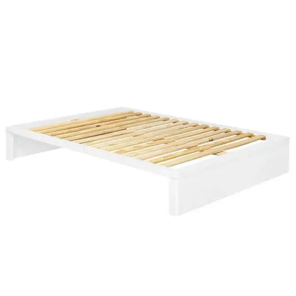 Pack Lit Avec Matelas Mousse Gaston Blanc 120x200 Cm