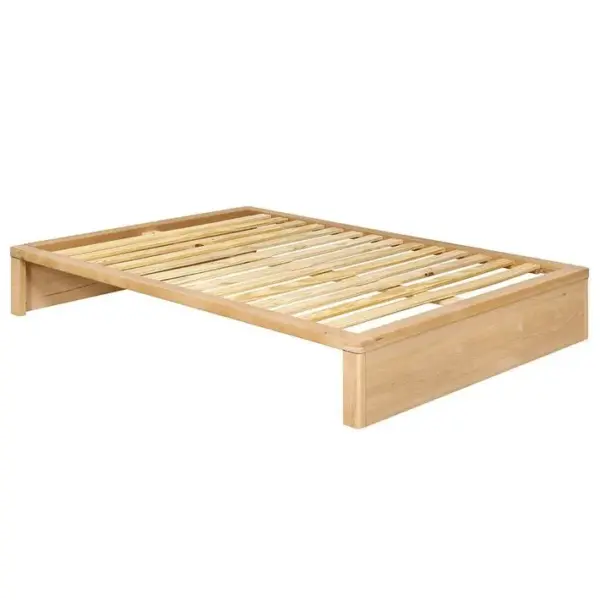 Pack Lit Avec Matelas Mousse Gaston Hêtre 140x200 Cm