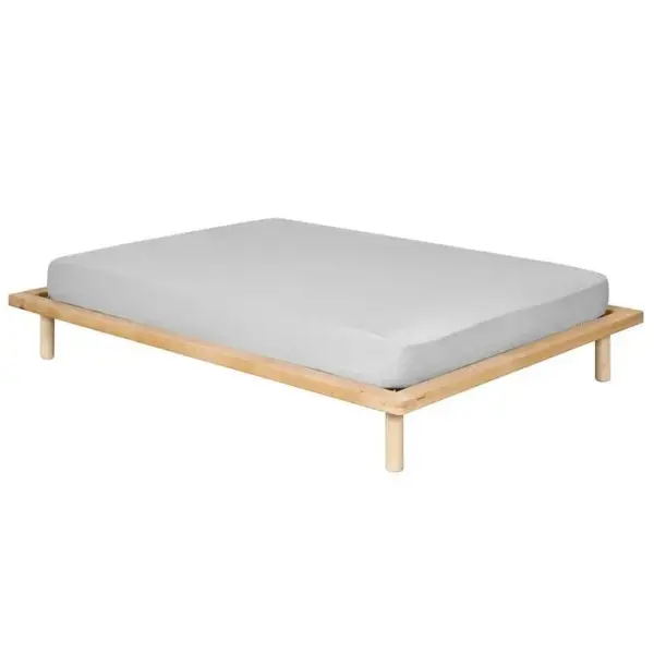 Pack Lit Avec Matelas Mousse Maki Hêtre 120x200 Cm