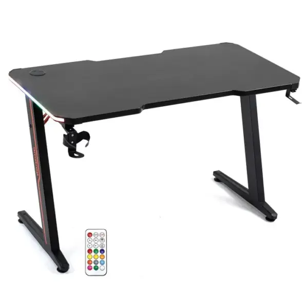 Bureau Informatique Gamer Ams-desk120z-led Avec Retroéclairage Rgb - Largeur 1m20 - Télécommande