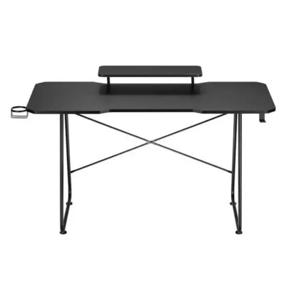 Bureau Gaming - Atika T10 XL - Noir - Plateau En Mélaminé Et Piétement En Acier Noir