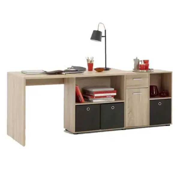 Bureau Dangle Réversible oxela 135cm Chêne Clair