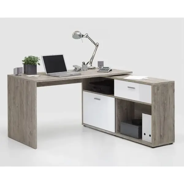 Bureau Dangle Convertible Avec Rangements Bas L138cm - Diego