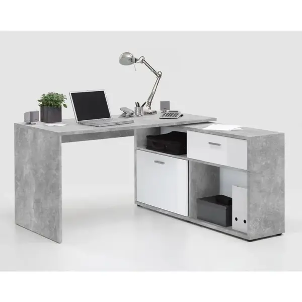 Bureau Dangle Convertible Avec Rangements Bas L138cm - Diego