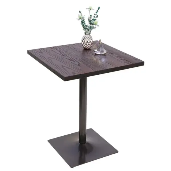 Table De Bistrot Hwc-h10 Table De Bar 76x60x60cm Brun Noir