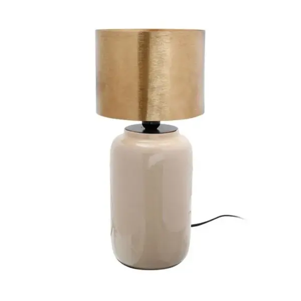 Lampe à Poser Design tino 43cm Ivoire et Or