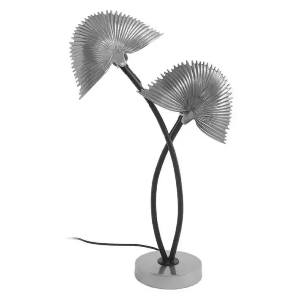 Lampe à Poser 2 Têtes Design sue 60cm Argent