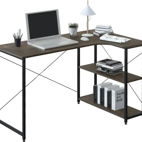 Table De Bureau En Bois+acier.table Dordinateur.table De Travail.noir+rouille.120 X 74 X 71.5 Cm