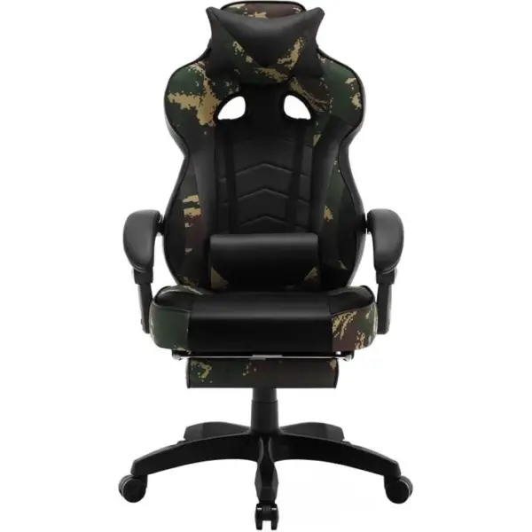 Fauteuil De Bureau.chaise De Gaming Avec Appuie-tête.siège En Similicuir.camouflage