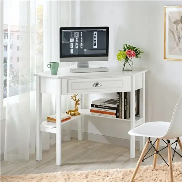 Bureau Dangle Poste De Travail Informatique Blanc