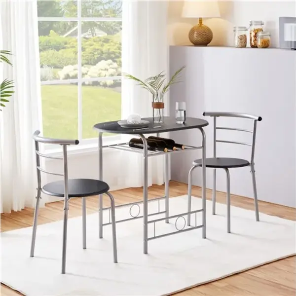 Ensemble De Table à Manger Avec 2 Chaises Noir