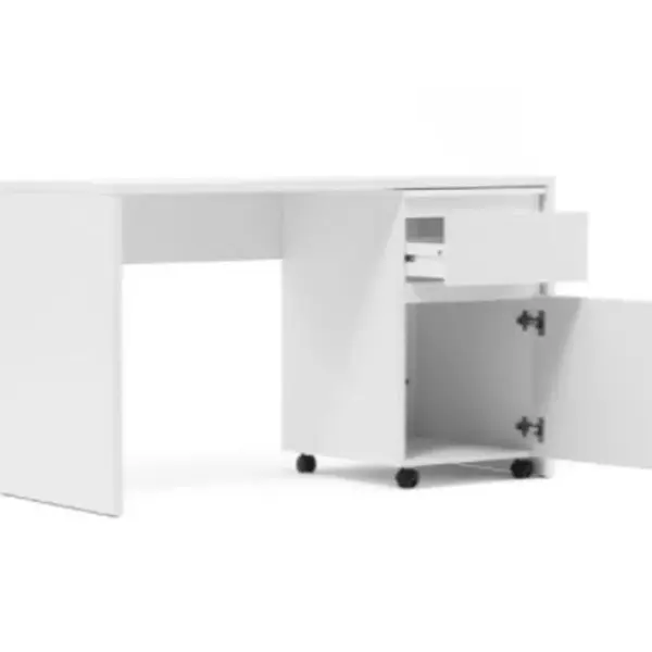 Bureau Blanc Avec Conteneur Mobile