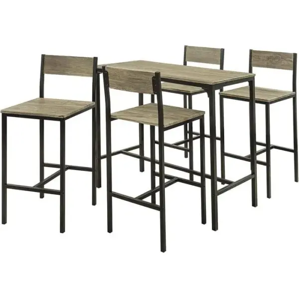 SOBUY Set De 1 Table + 4 Chaises Ensemble Table De Bar, Ogt14-n