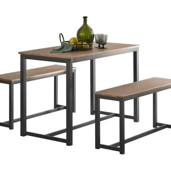 Ensemble Table À Manger Et Bancs Ensemble De Table De Cuisine Avec 2 Bancs Pour Cuisine, Ogt25-n