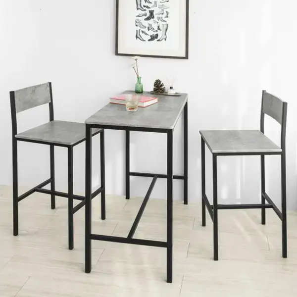 Ensemble Table De Bar + 2 Chaises Set De 1 Table, Ogt03-hg