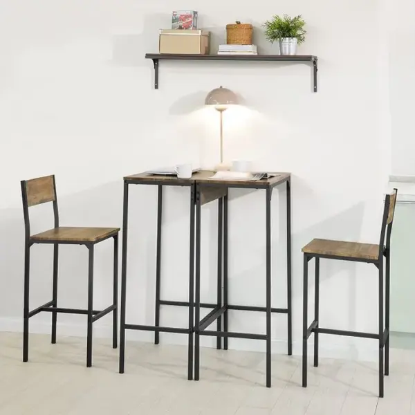 Ensemble 2 Tables Hautes Et 2 Chaises De Bar Table De Bar Et Tabouret De Bar, Ogt42-f