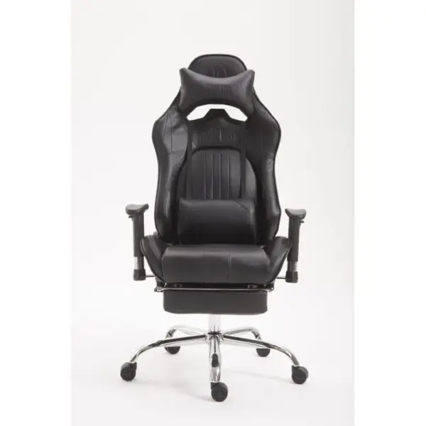 Fauteuil De Bureau Gamer Limit V2 En Similicuir Noir / Noir/avec Repose-pieds