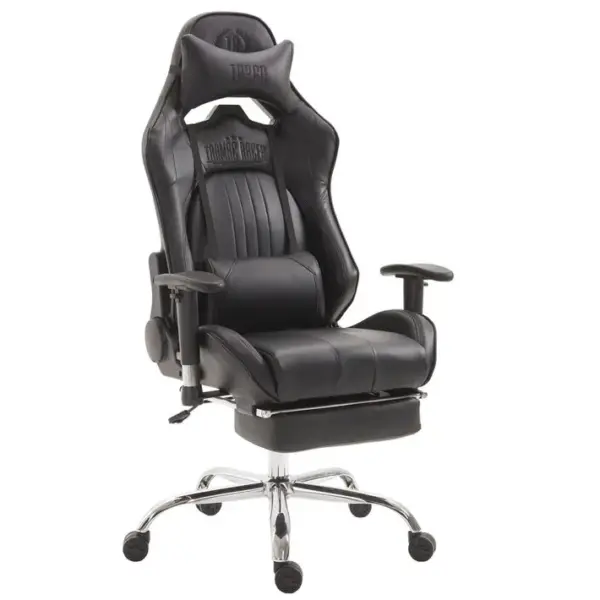 Fauteuil De Bureau Gamer Limit V2 En Similicuir Noir / Noir/avec Repose-pieds