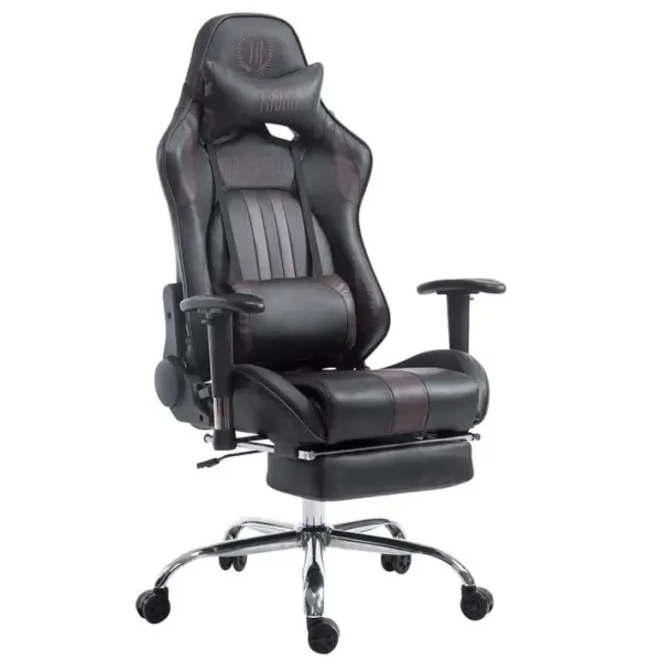 Fauteuil De Bureau Gamer Limit V2 En Similicuir Noir / Marron/avec Repose-pieds